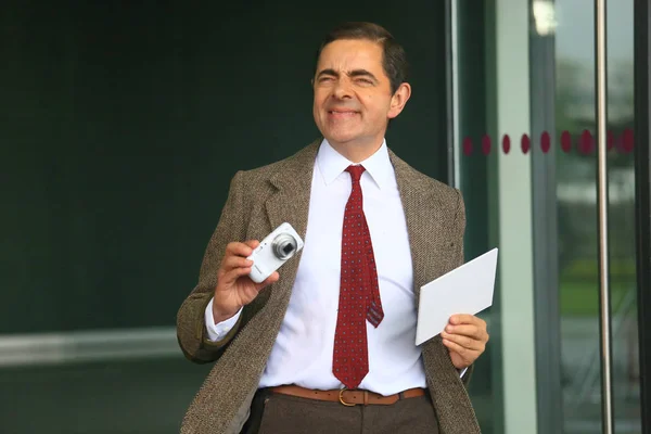 English Actor Rowan Atkinson Plays Bean Filming Session Commercial Mercedes — Stock Photo, Image