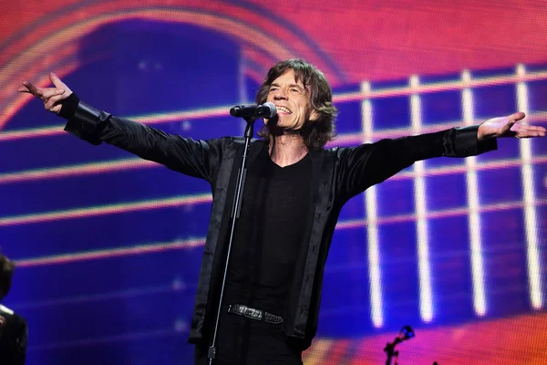 Mick Jagger English Rock Band Rolling Stones Performs Concert World — Stock Photo, Image