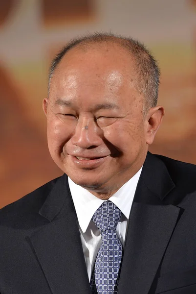 Director Hong Kong John Woo Sonríe Durante Una Conferencia Prensa — Foto de Stock