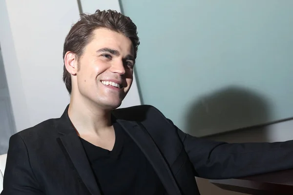 American Actor Paul Wesley Smiles Pre Recording Show Shanghai China — Stock Photo, Image