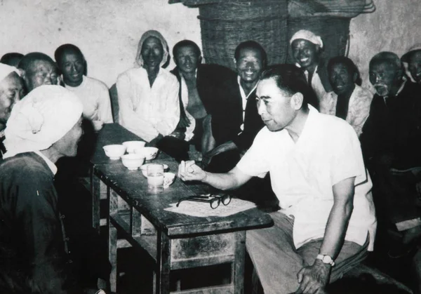 Kép Azt Mutatja Képek Zhou Enlai Első Jobb Első Premier — Stock Fotó