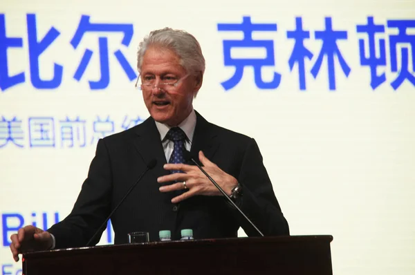 Presidente Degli Stati Uniti Bill Clinton Interviene Huatuo Ceo Forum — Foto Stock