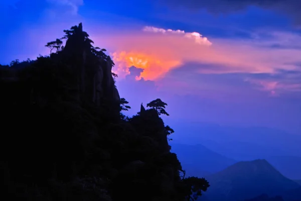 Night View Summit Mount Sanqingshan National Park Shangrao City East — Stock Photo, Image