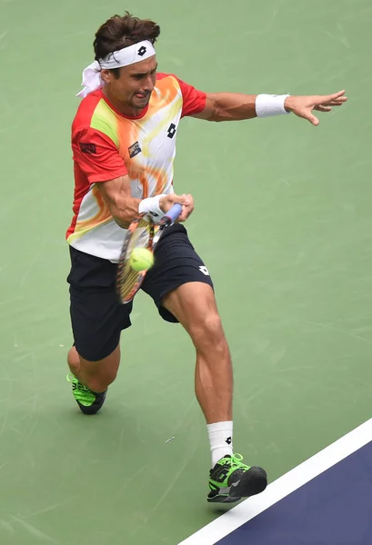 David Ferrer Hiszpanii Zwraca Strzał Andy Murray Wielkiej Brytanii Trzeciej — Zdjęcie stockowe