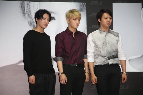 Grupo Pop Surcoreano Jyj Asiste Una Conferencia Prensa Para Gira —  Fotos de Stock