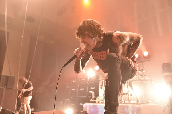 Oliver Sykes Del Gruppo Metalcore Britannico Bring Horizon Esibisce Concerto — Foto Stock