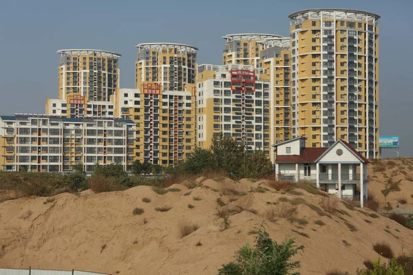 Newly Built Residential Apartment Buildings Seen Rizhao City East Chinas — Stock Photo, Image