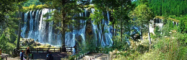 Paesaggio Cascate Nella Valle Jiuzhaigou Autunno Nella Contea Jiuzhaigou Prefettura — Foto Stock