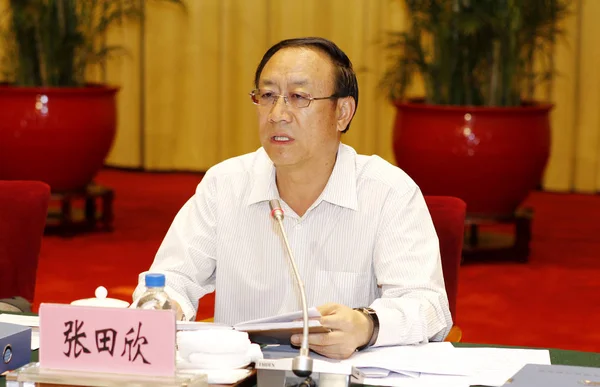 Zhang Tianxin Secretary Kunming Municipal Party Committee Speaks Meeting Kunming — 스톡 사진