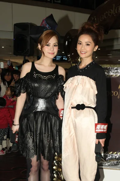 Gillian Chung Charlene Choi Hong Kong Kobiece Duet Bliźniaczki Stanowią — Zdjęcie stockowe