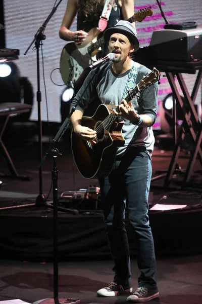 Amerikanischer Singer Songwriter Jason Mraz Tritt Während Seines Konzerts Taipei — Stockfoto