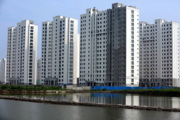 Des Immeubles Résidentiels Nouvellement Construits Sont Vus Dans Ville Rizhao — Photo