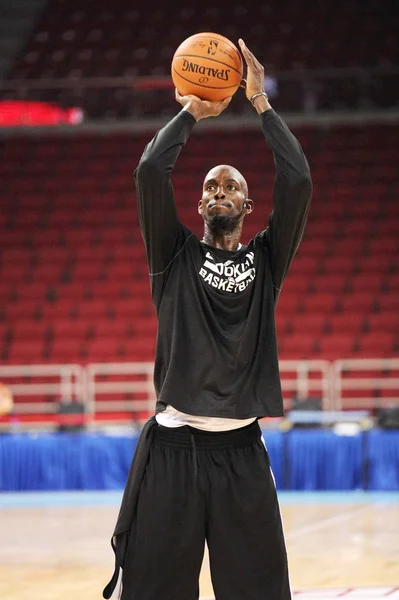 Kevin Garnett Brooklyn Nets Bierze Udział Sesji Szkoleniowej Dla Sieci — Zdjęcie stockowe