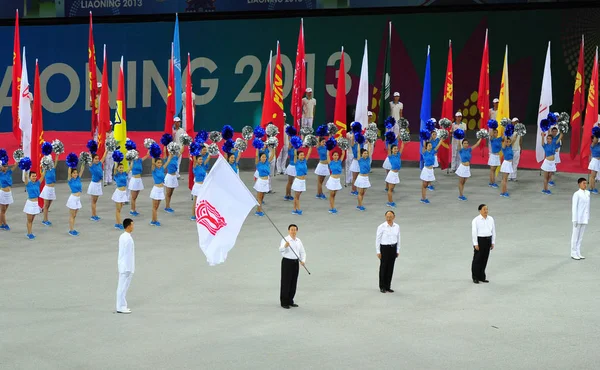 Çin Sporcular Çin Ulusal Oyunları Kapanış Törenine Katılmak Liaoning 2013 — Stok fotoğraf