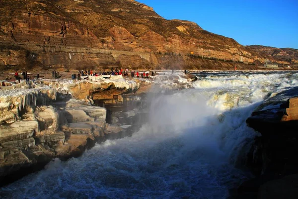 Blick Auf Den Hukou Wasserfall Kreis Provinz Shanxi Norden Chinas — Stockfoto