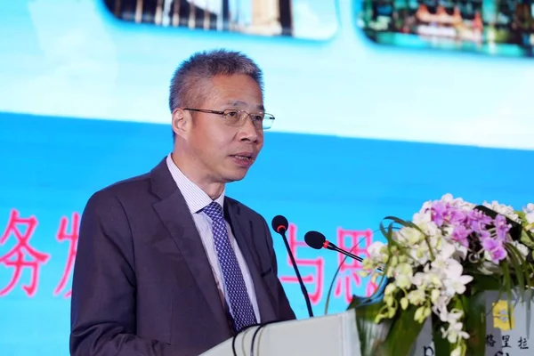 Xunlei Chefsekonom Och Chef För Forskningsinstitutet För Zhongtai Securities Deltar — Stockfoto