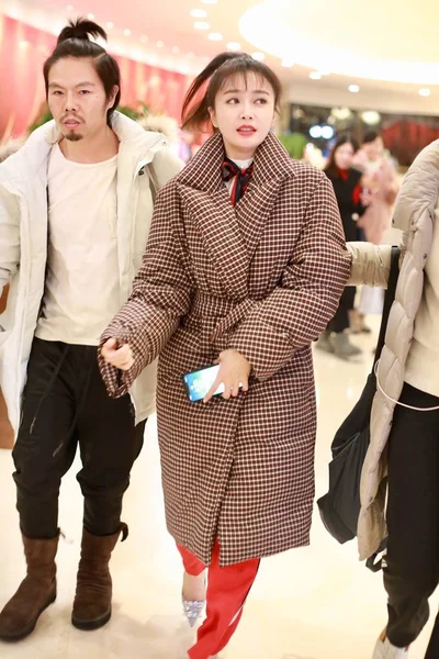 Chinese Actress Qin Lan Arrives 4Th Rehearsal 2019 Chinese Lunar — Zdjęcie stockowe
