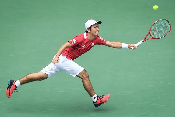 Yoshihito Nishioka Aus Japan Gibt Einen Schuss Zhe Aus China — Stockfoto