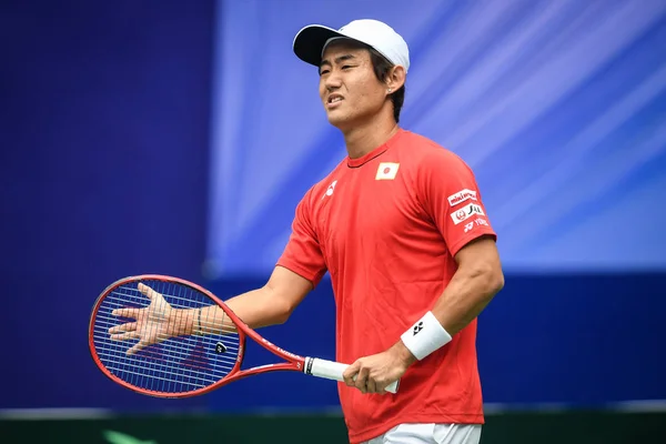 Yoshihito Nishioka Japon Réagit Affrontant Zhe Chine Dans Leur Match — Photo