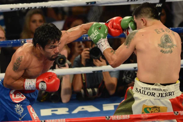 Manny Pacquiao Filipín Levé Straně Punče Brandon Rios Spojených Států — Stock fotografie