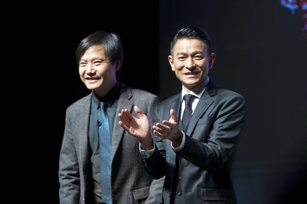 Lei Jun Gauche Fondateur Pdg Beijing Xiaomi Technology Ltd Sourit — Photo