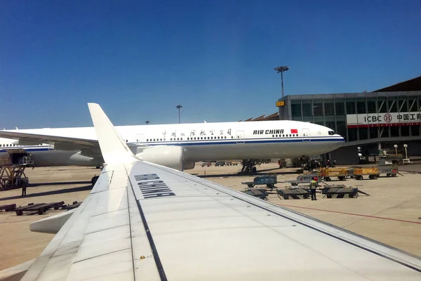 Avião Jato Air China Retratado Aeroporto Internacional Capital Pequim Pequim — Fotografia de Stock