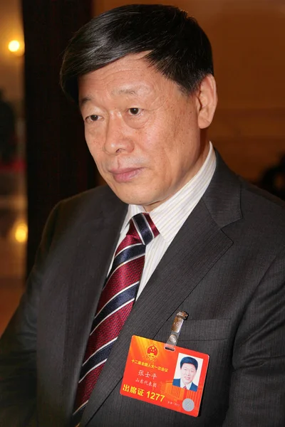 Чжан Шипин Председатель Китайской Hongqiao Group Председатель Shandong Weiqiao Pioneering — стоковое фото