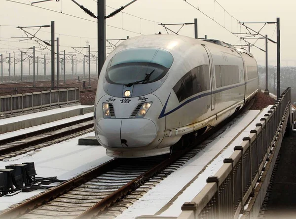 Crh Kína Vasúti Nagysebességű Bullet Vonat Utazik Beijing Guangzhou Nagysebességű — Stock Fotó