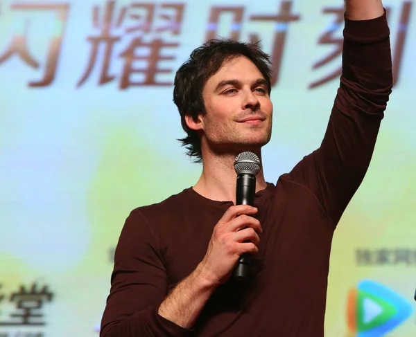 Ator Americano Ian Somerhalder Acena Evento Promocional Xangai China Dezembro — Fotografia de Stock