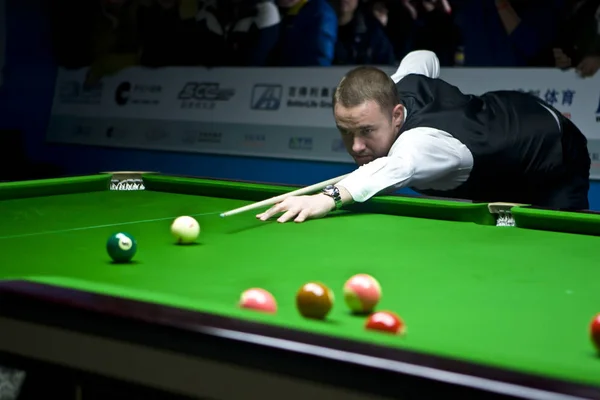 Skót Profi Snooker Játékos Stephen Hendry Játszik Egy Shot Pekingben — Stock Fotó