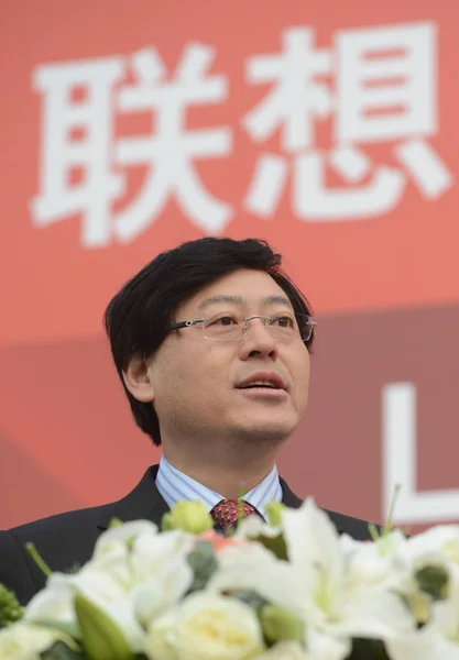 Yang Yuanqing Předseda Představenstva Generální Ředitel Společnosti Lenovo Group Mluví — Stock fotografie