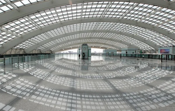Pekin Pekin Capital Uluslararası Havaalanı Nda Yeni Terminal Binasında Yüksek — Stok fotoğraf