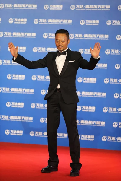 Chinese Acteur Zhang Hanyu Vormt Als Hij Een Lancering Feestje — Stockfoto