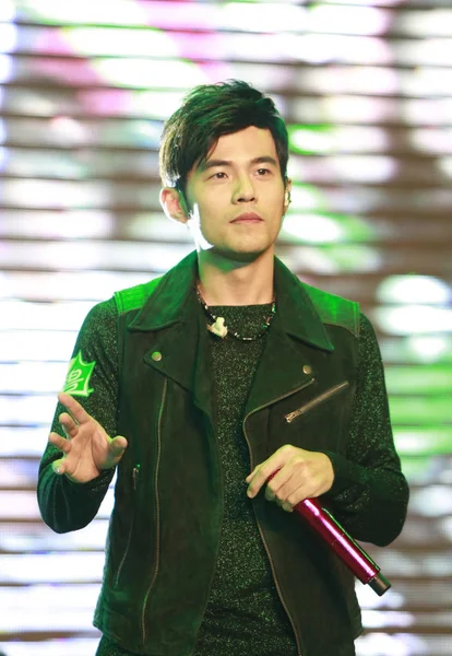 Cantante Taiwanés Jay Chou Posa Durante Evento Promocional Para Sprite — Foto de Stock