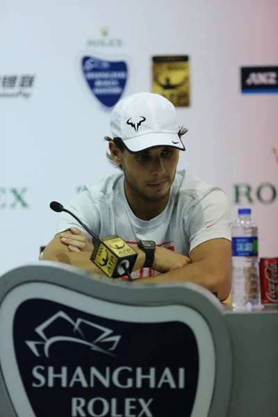 Rafael Nadal Aus Spanien Nimmt Einer Pressekonferenz Nach Dem Einzug — Stockfoto
