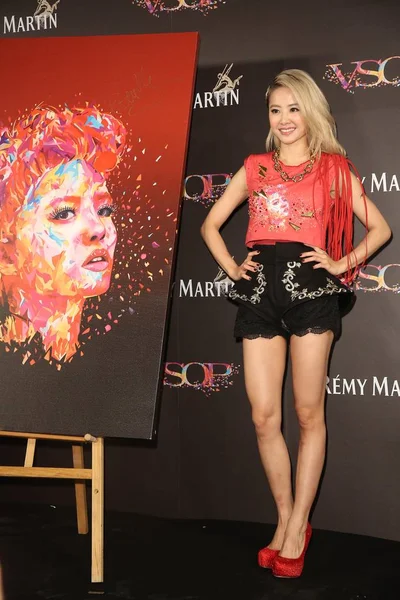 Taiwanese Singer Jolin Tsai Poses Her Portrait Press Conference Remy — Stock Photo, Image