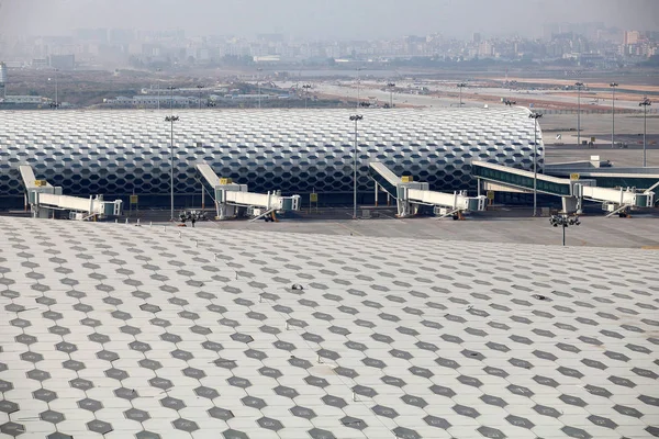 Exteriör Utsikt Över Terminal Shenzhen Baoan International Airport Rättegången Körs — Stockfoto