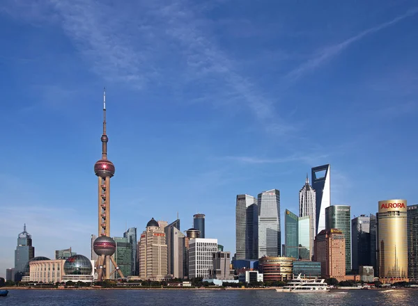 Oriental Pearl Tower Jinmao Tower Shanghai World Financial Center Och — Stockfoto