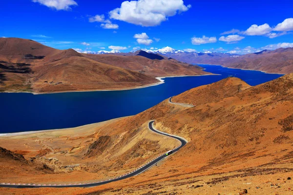 Вид Озеро Ямдрок Уезде Нагарзе Юго Восточный Тибет Мая 2012 — стоковое фото
