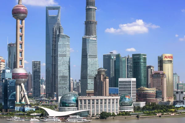 Fil Skyline Lujiazui Financial District Med Oriental Pearl Tower Shanghai — Stockfoto