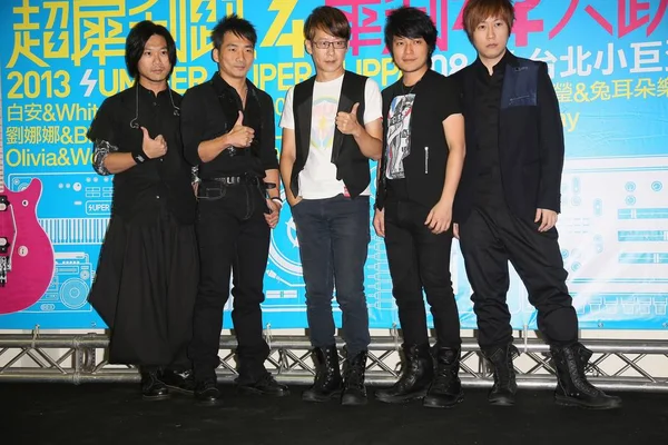 Tchajwanská Popová Skupina Květen Day Během Tiskové Konference Pro Koncert — Stock fotografie