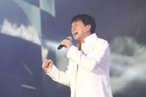 Ator Cantor Hong Kong Jackie Chan Apresenta Durante Seu Concerto — Fotografia de Stock