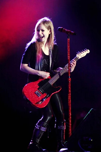 Canadian Singer Avril Lavigne Performs Concert Her World Tour Guangzhou — Stock Photo, Image