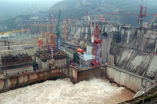 File General View Construction Site Xiluodu Hydropower Station Pingshan County — Stock Photo, Image