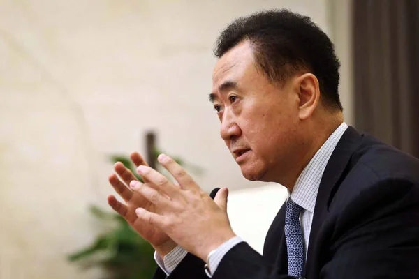 Wang Jianlin Voorzitter Van Wanda Group Chinas Rijkste Persoon Afgebeeld — Stockfoto