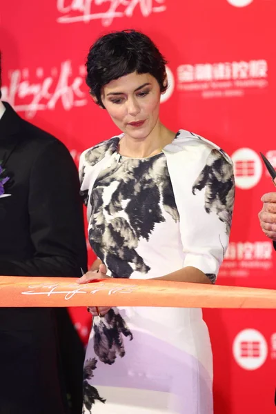 Frans Actrice Audrey Tautou Knipt Het Lint Tijdens Openingsceremonie Voor — Stockfoto