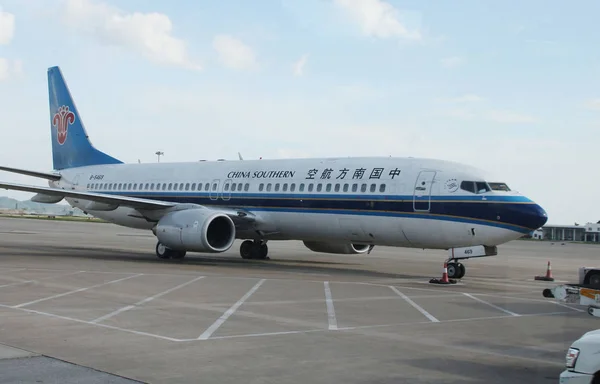 Letadlo China Southern Airlines Vyobrazené Letišti Nanning Jihozápadně Chinas Guangxi — Stock fotografie