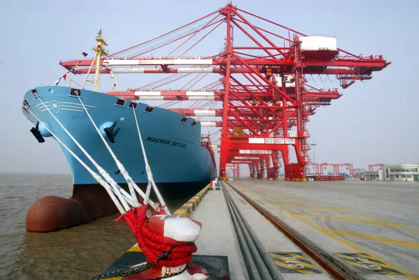 Maersk Seoul Container Ship Anchored Port Opening Ceremony Second Phase — Stock Photo, Image