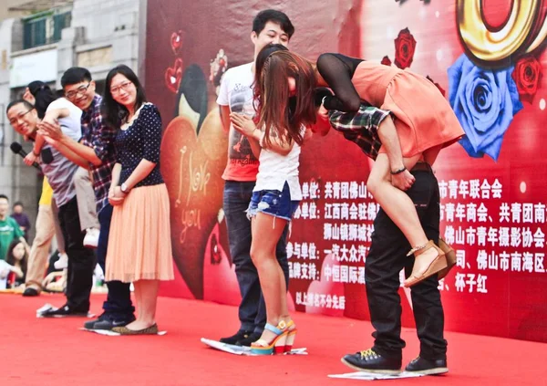 Молоді Одиночні Учасники Грають Гру Масових Змаганнях Місті Фошан Провінція — стокове фото