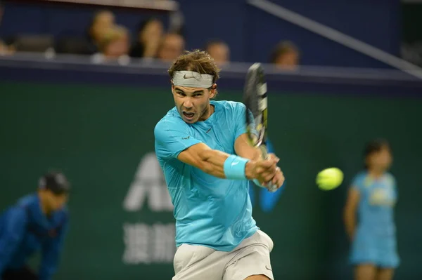 Rafael Nadal Spanien Återgår Ett Skott Till Stanislas Wawrinka Schweiz — Stockfoto